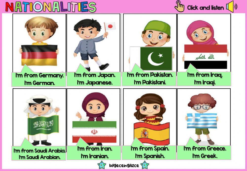 Nationalities (Click and Listen)