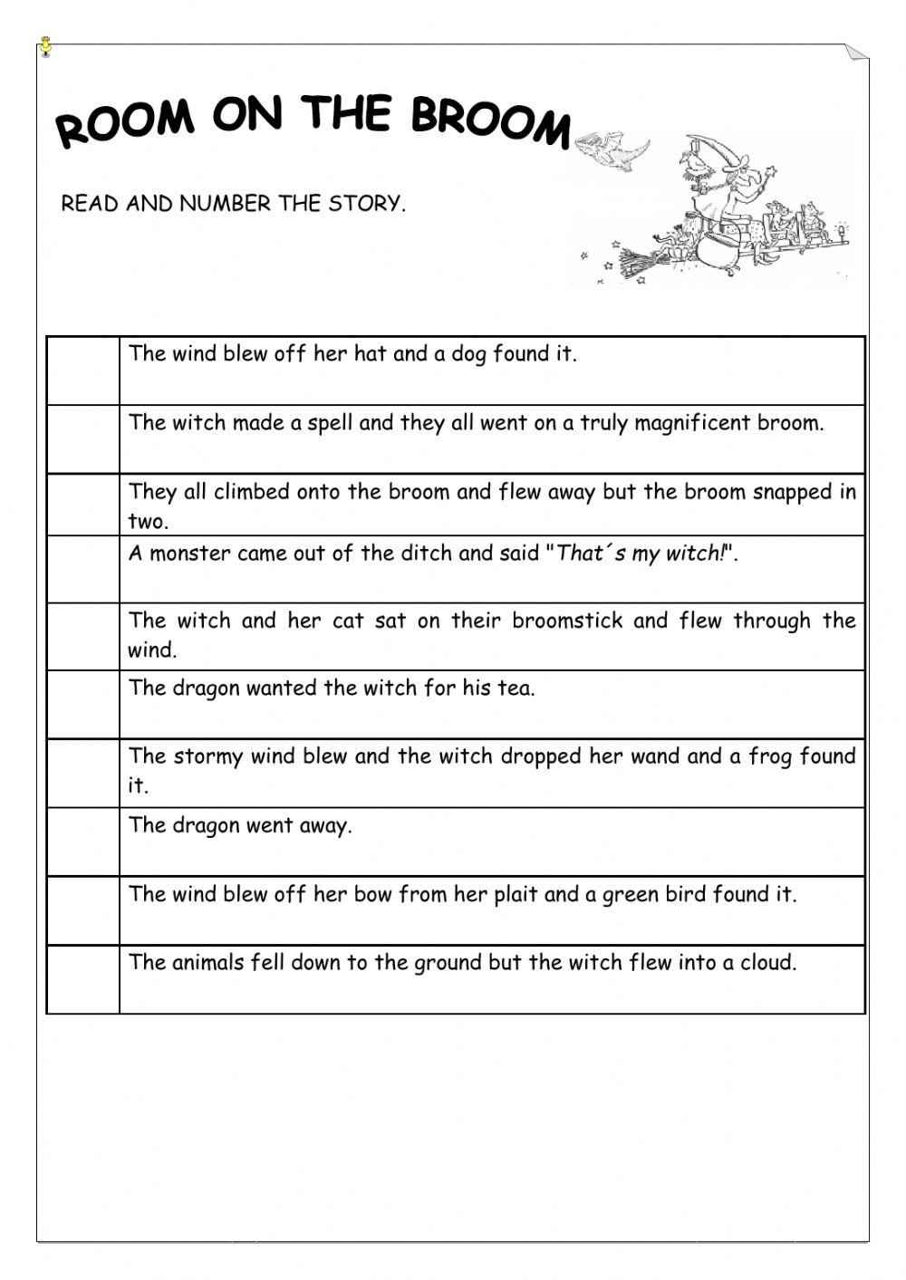 Room on the broom reading activity