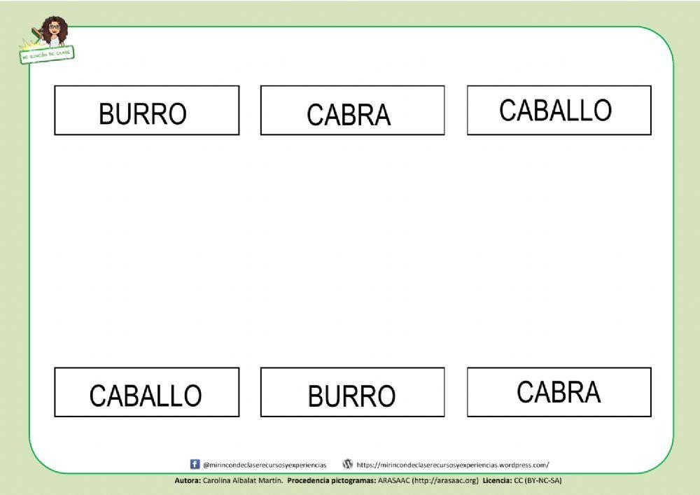 CABRA, CABALLO y BURRO
