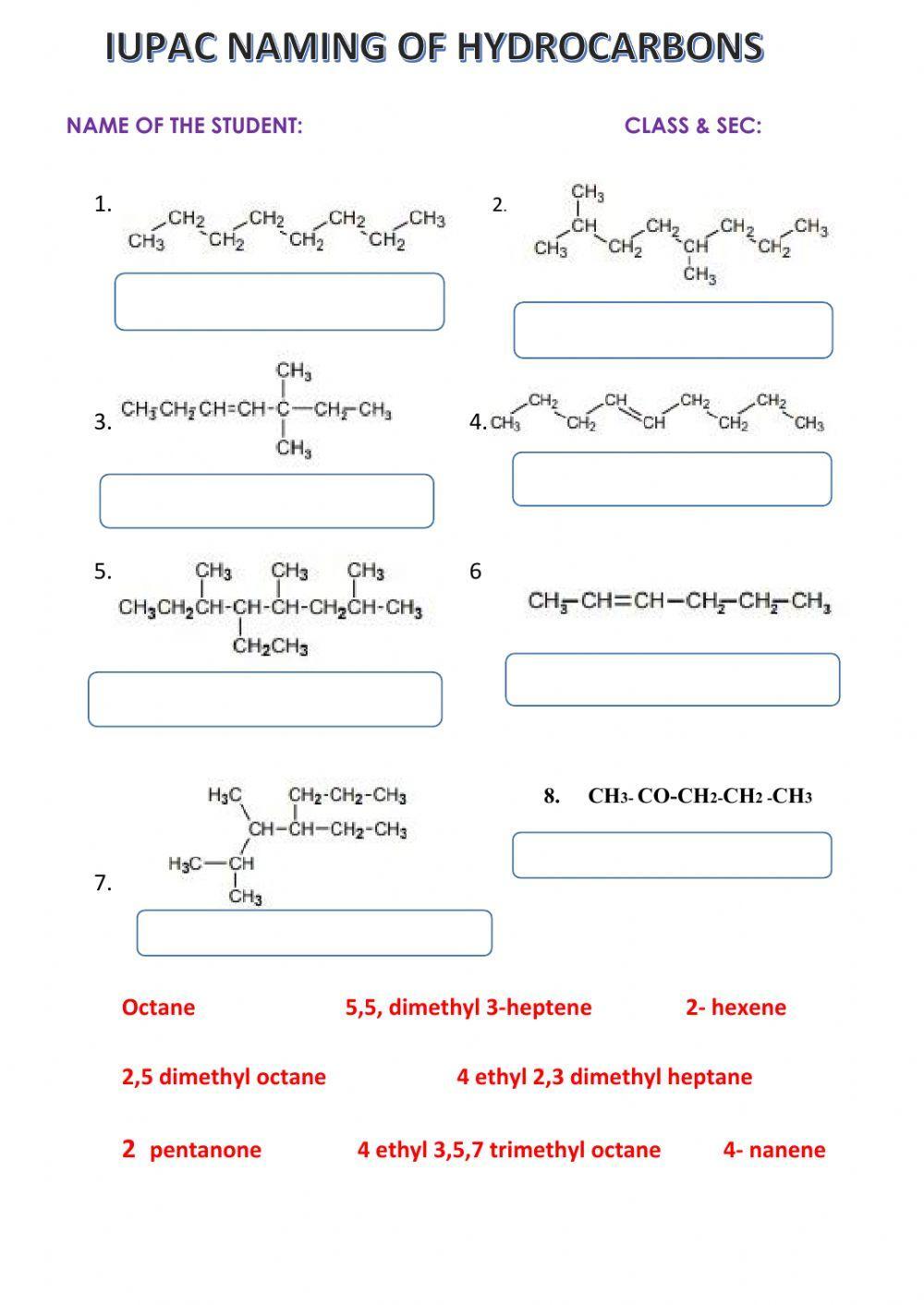 Iupac naming