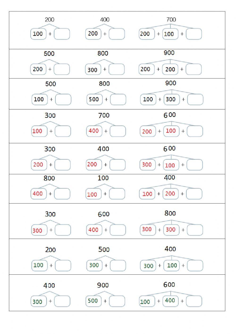 Descomposición de centenas