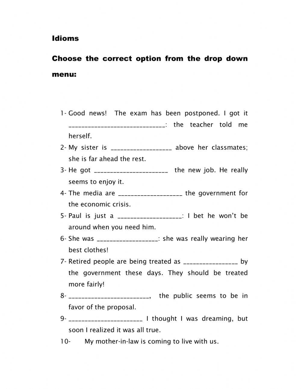 Idioms 426588 marielam Live Worksheets