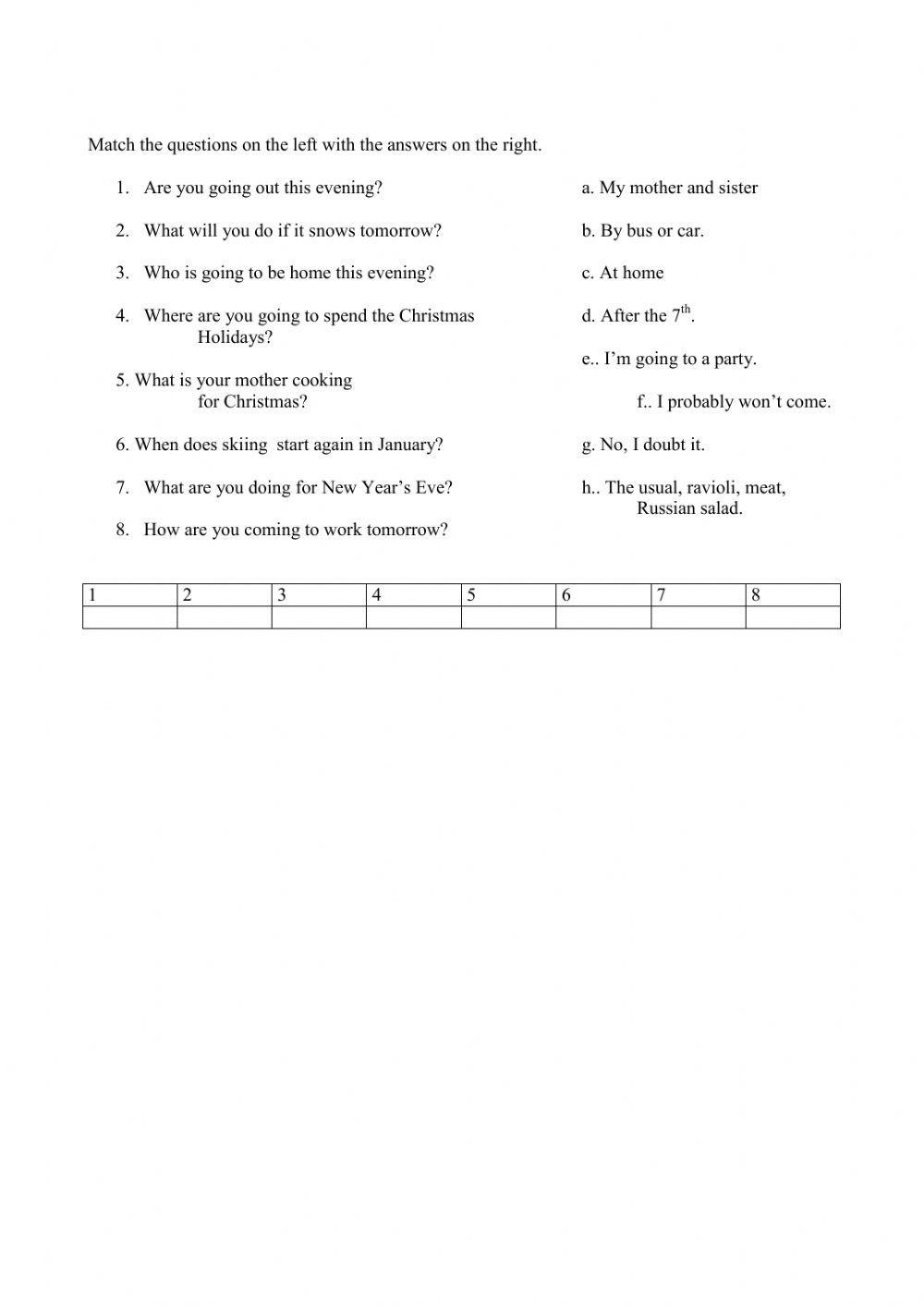 Future tenses multiple choice test