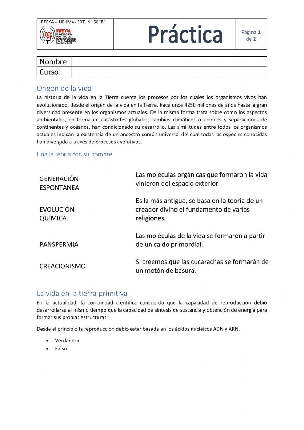 La vida en la tierra