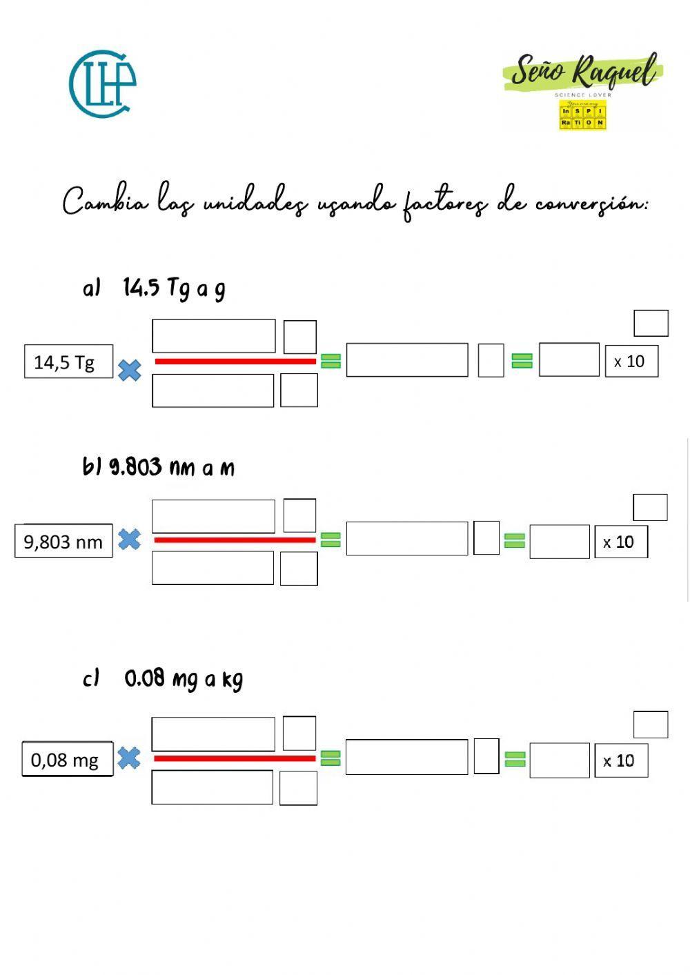 Factores de conversión