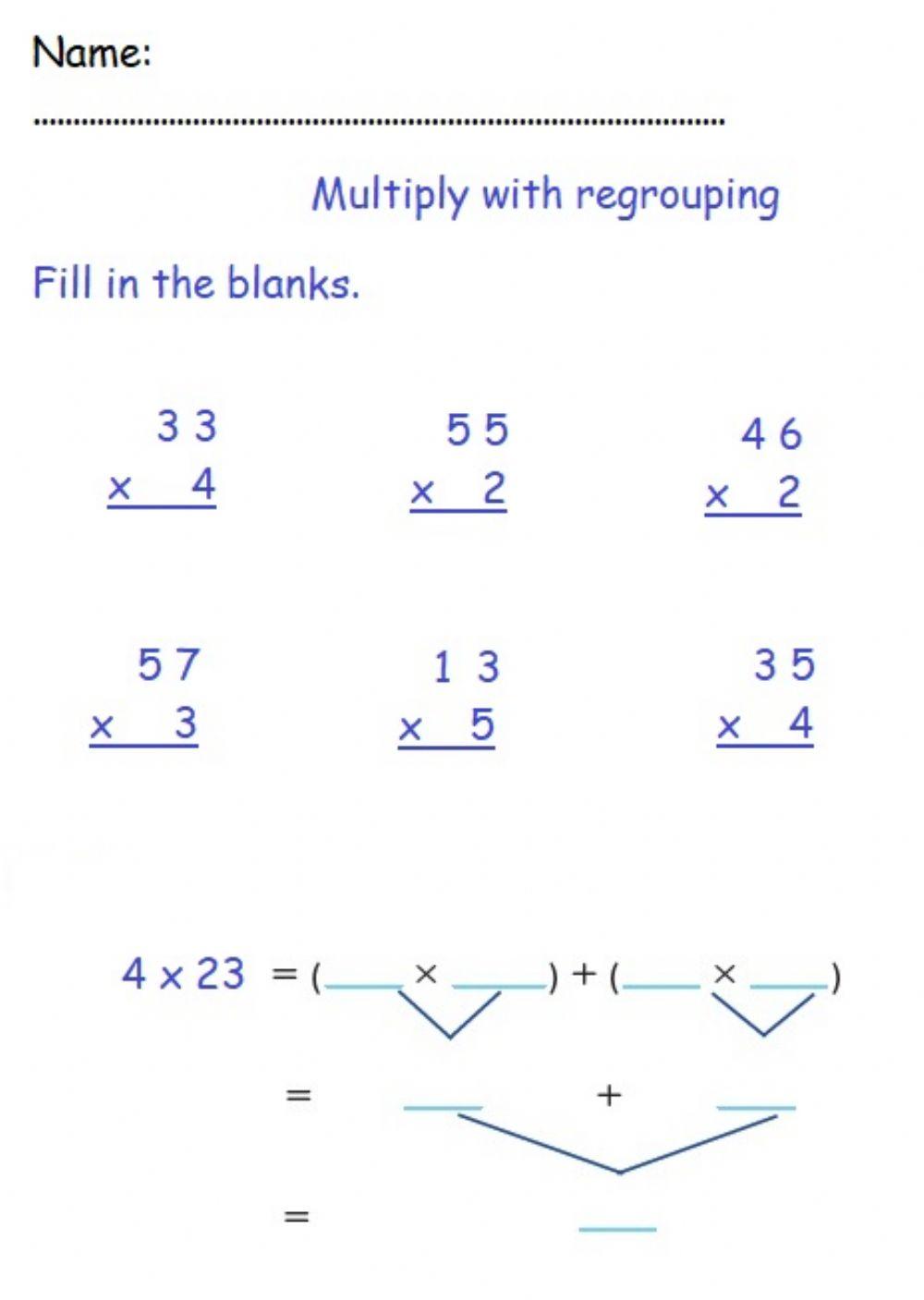 Multiply with regrouping