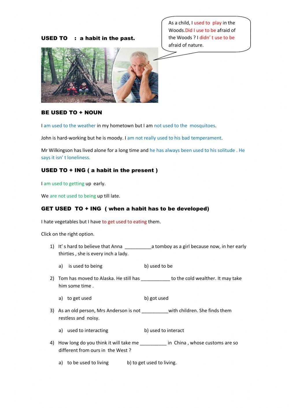 Used to -Be used to-Get used to