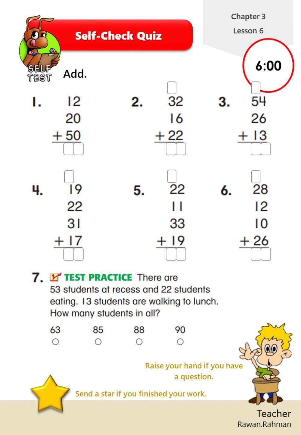 Adding Three and Four Two-Digit Numbers