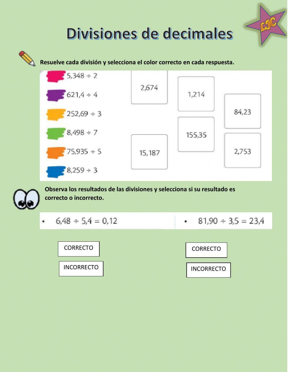 Divisiones de decimales
