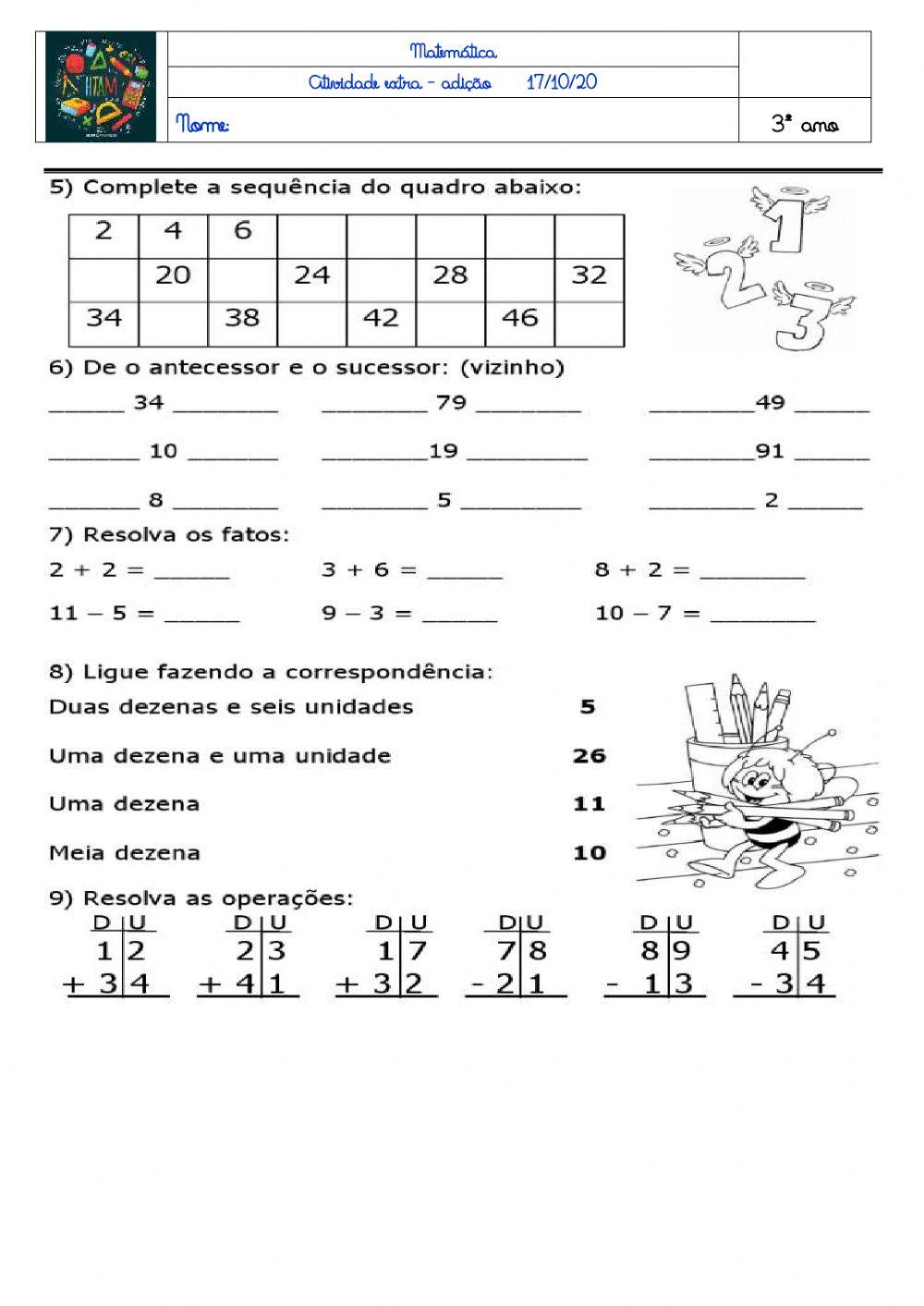 3º ano - Adição e subtração