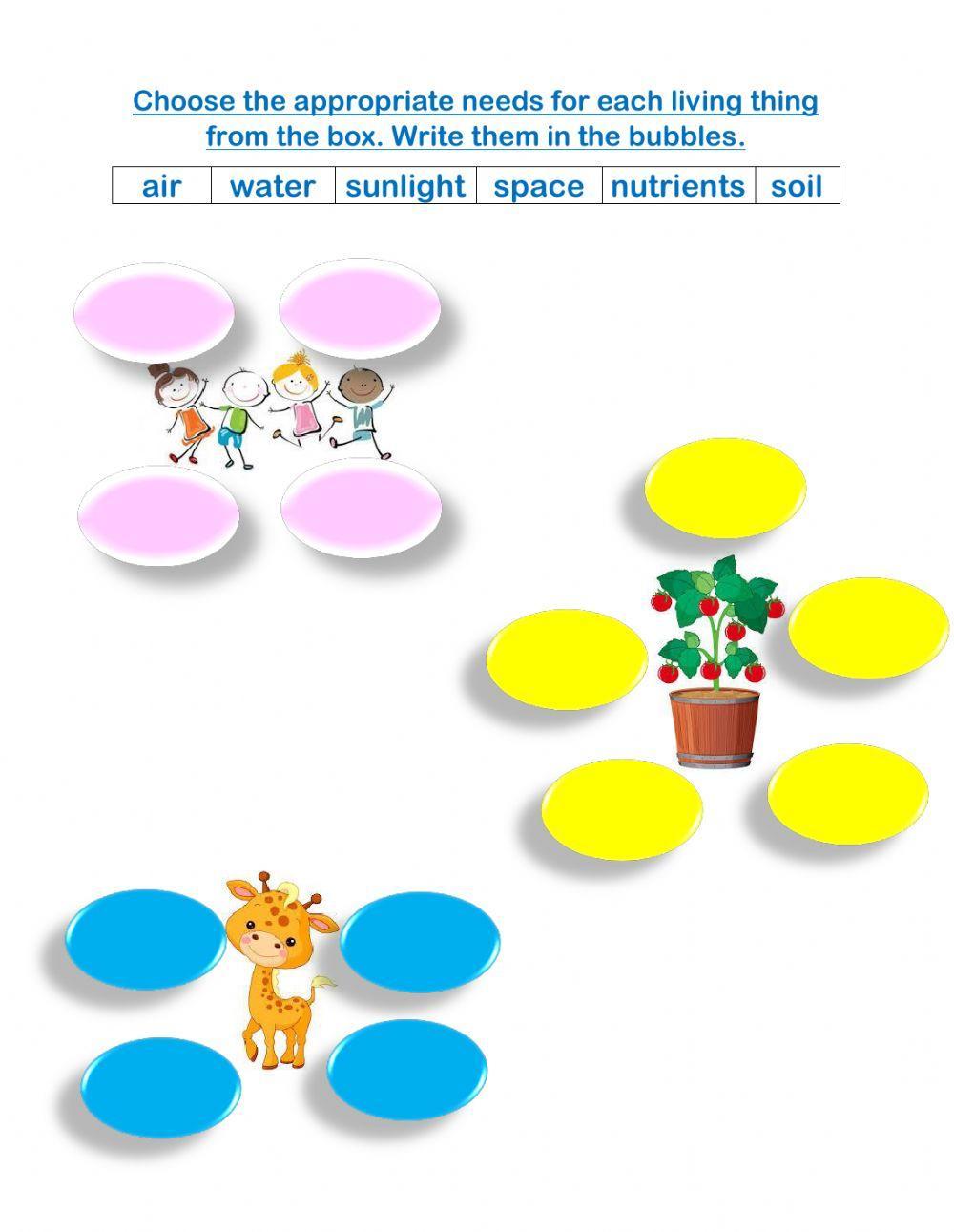 Needs of living things