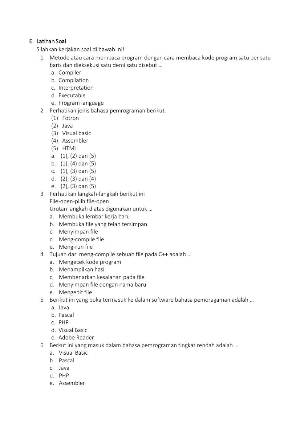 Perangkat lunak bahasa pemrograman