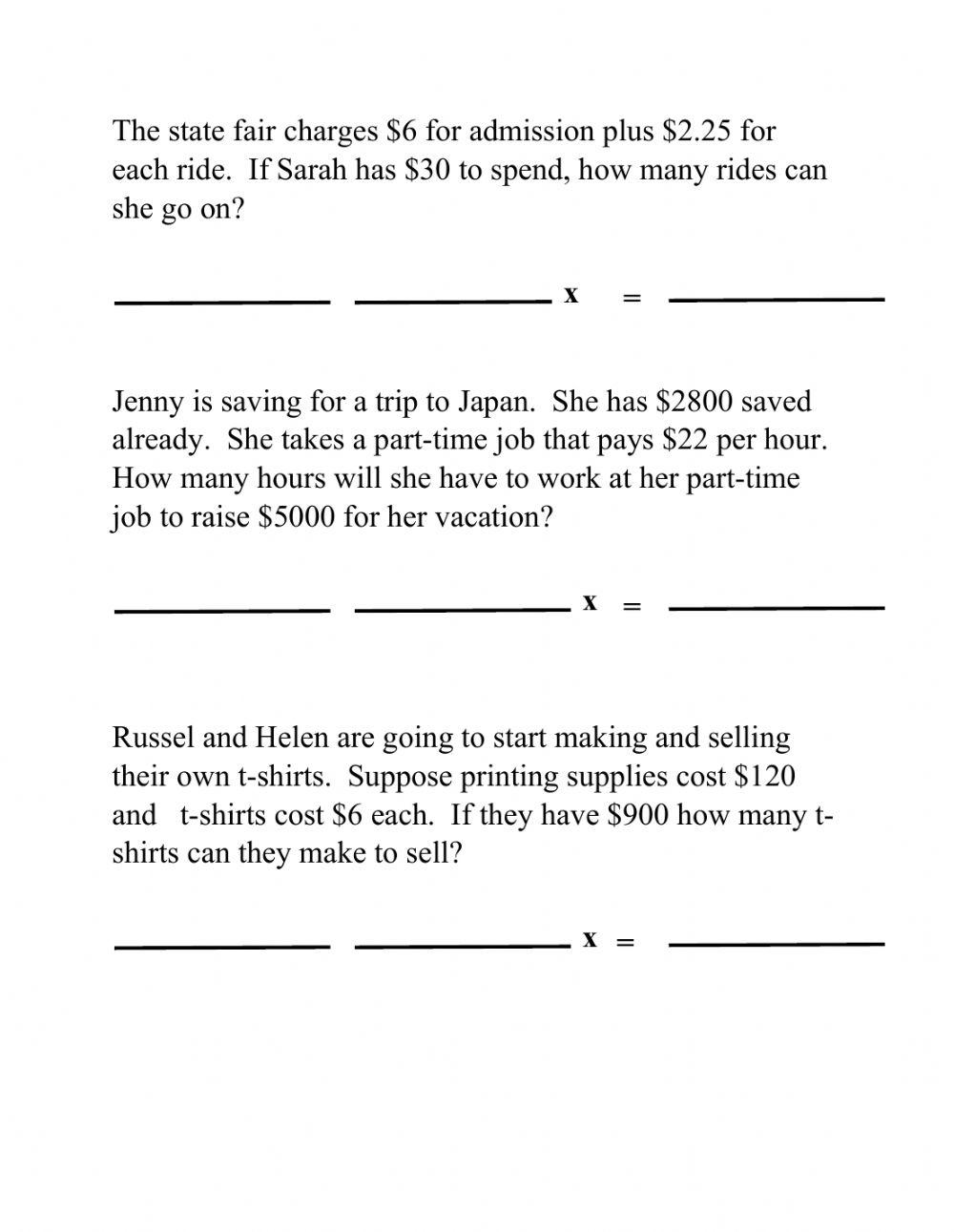 Creating Linear Equations From Word Problems Online Exercise For Live creating-linear-equations-from-word-problems-online-exercise-for-live
