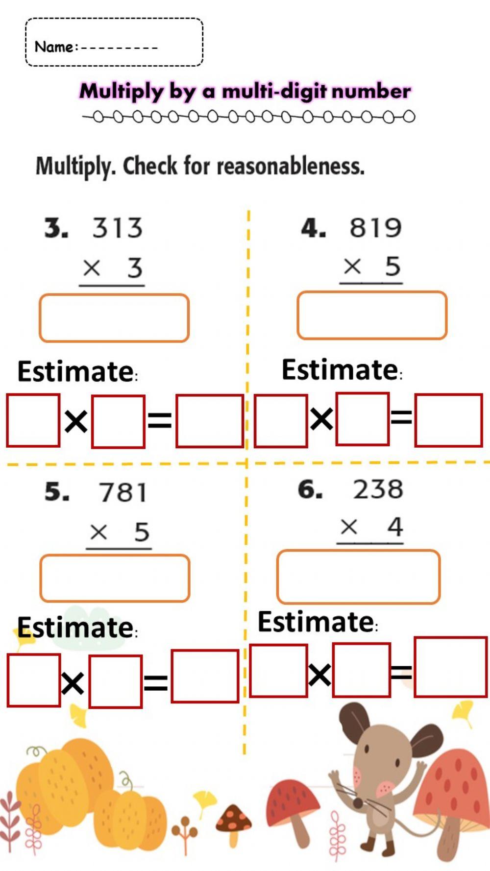 Multiply by a multi-digit number