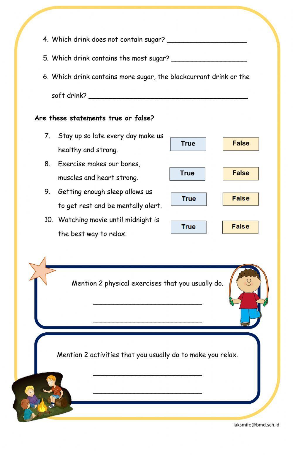 Looking after ourselves worksheet Live Worksheets