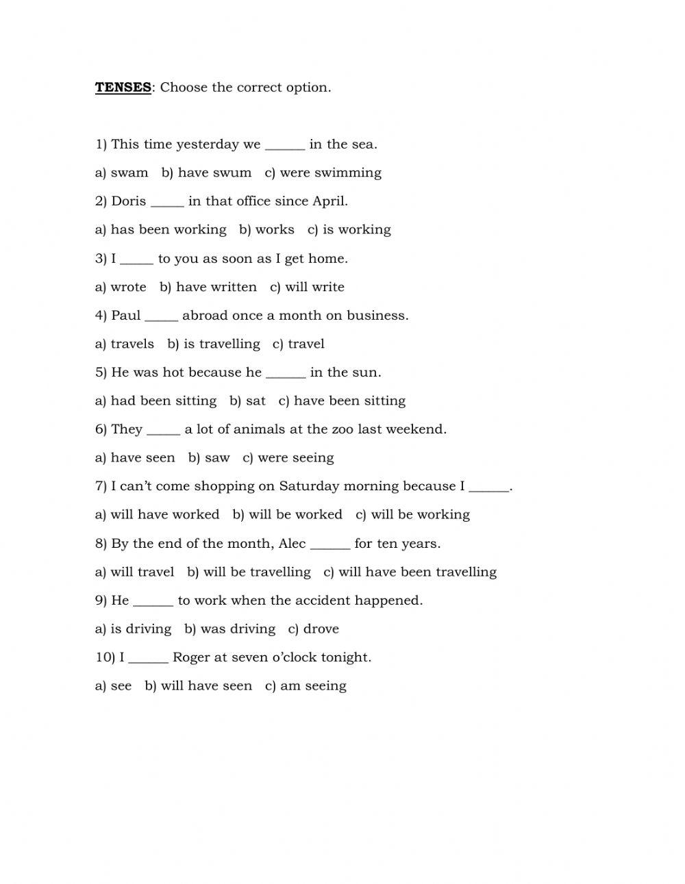 Integration of tenses