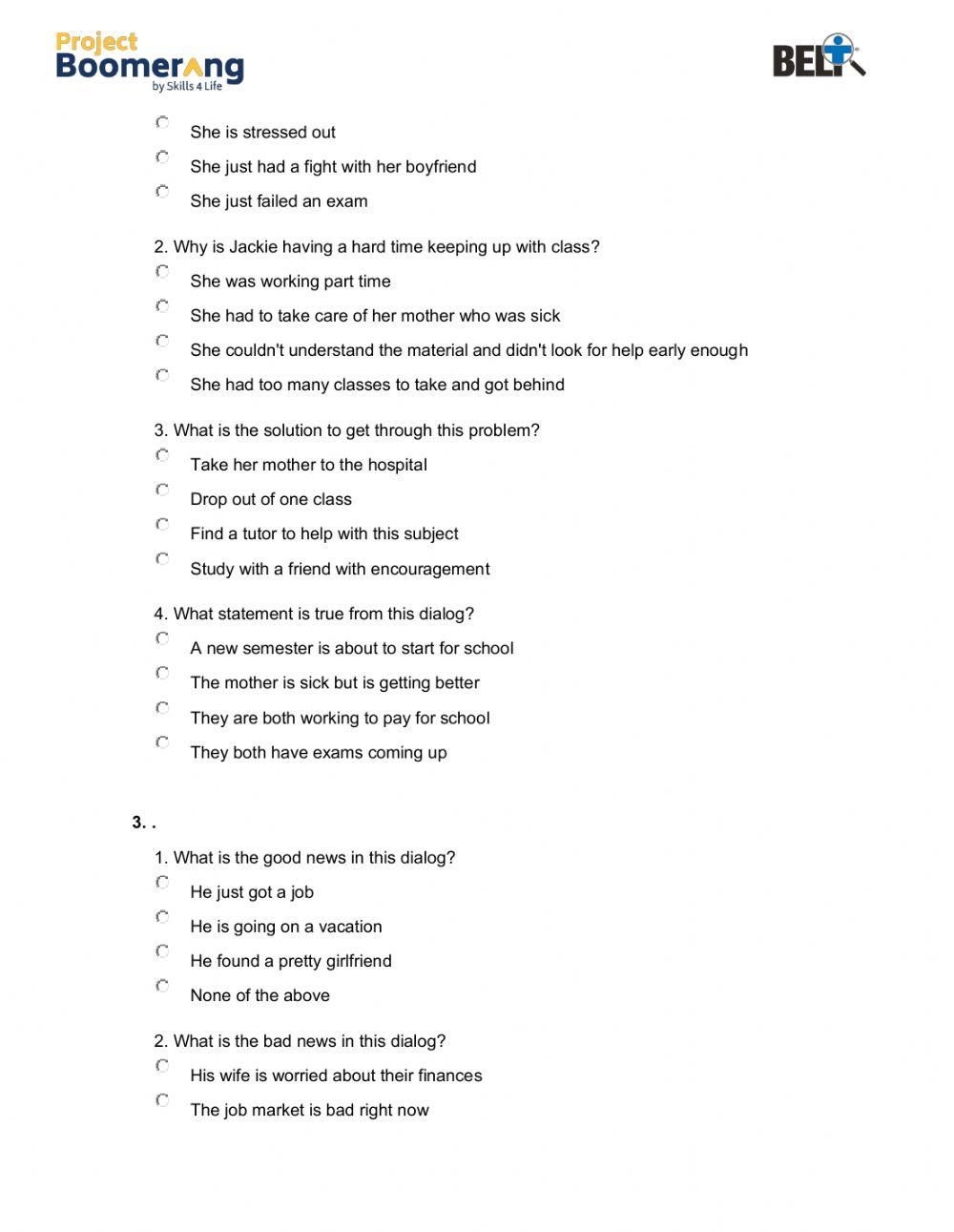 BELT Listening Comprehension Practice