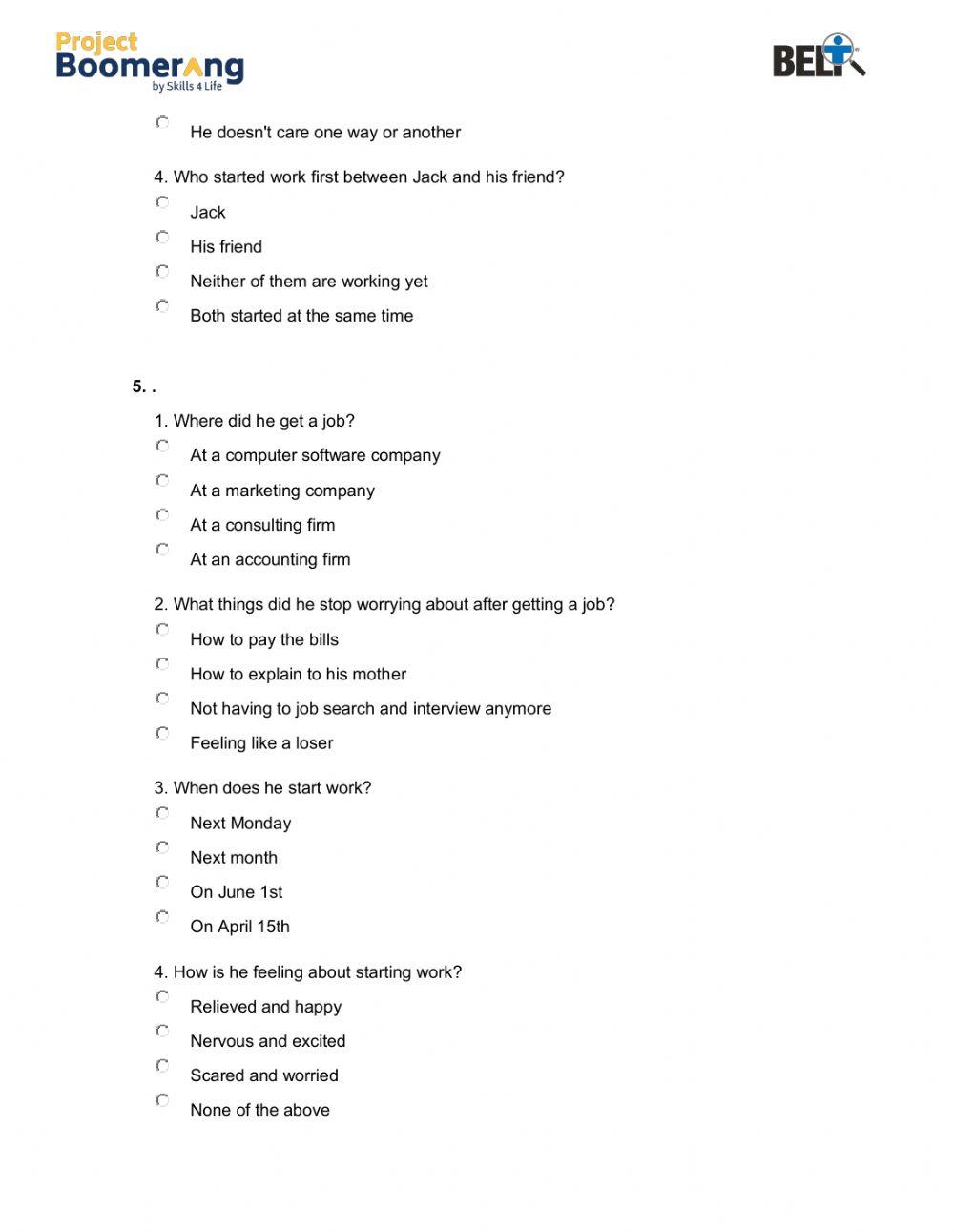 BELT Listening Comprehension Practice