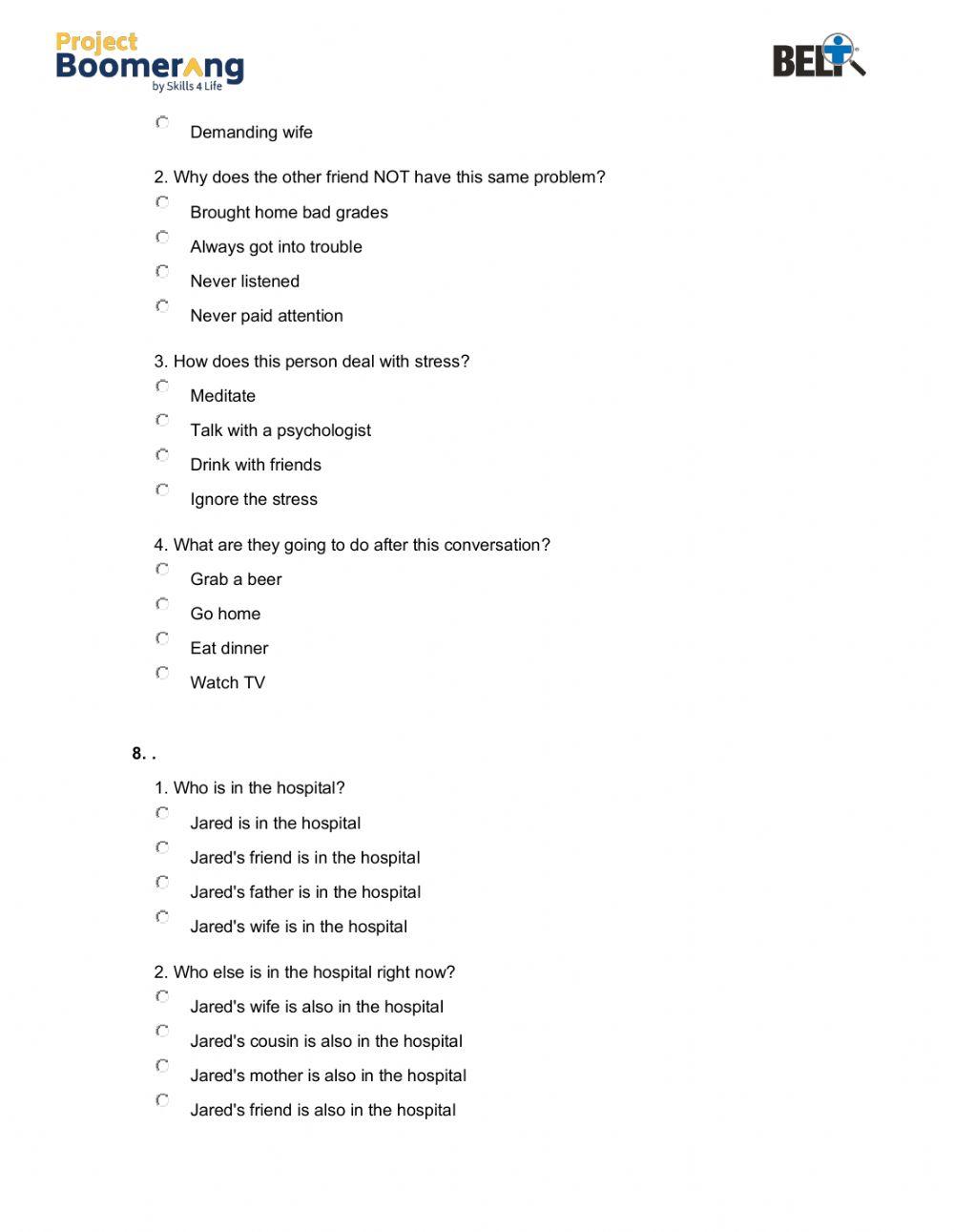 BELT Listening Comprehension Practice