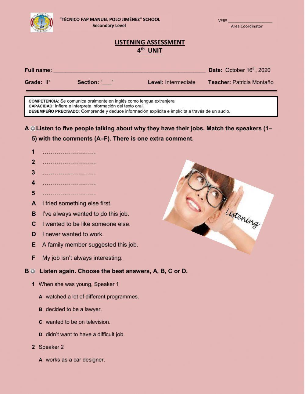 Jobs and personality listening