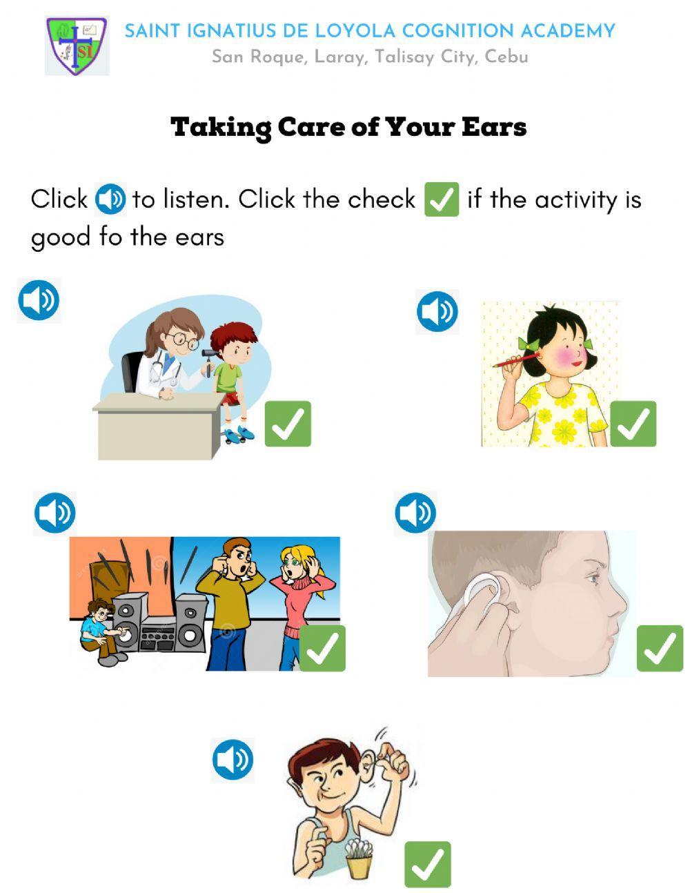 427717 Taking Care Of Your Ears Teacherpern 427717 Taking Care Of Your Ears Teacherpern