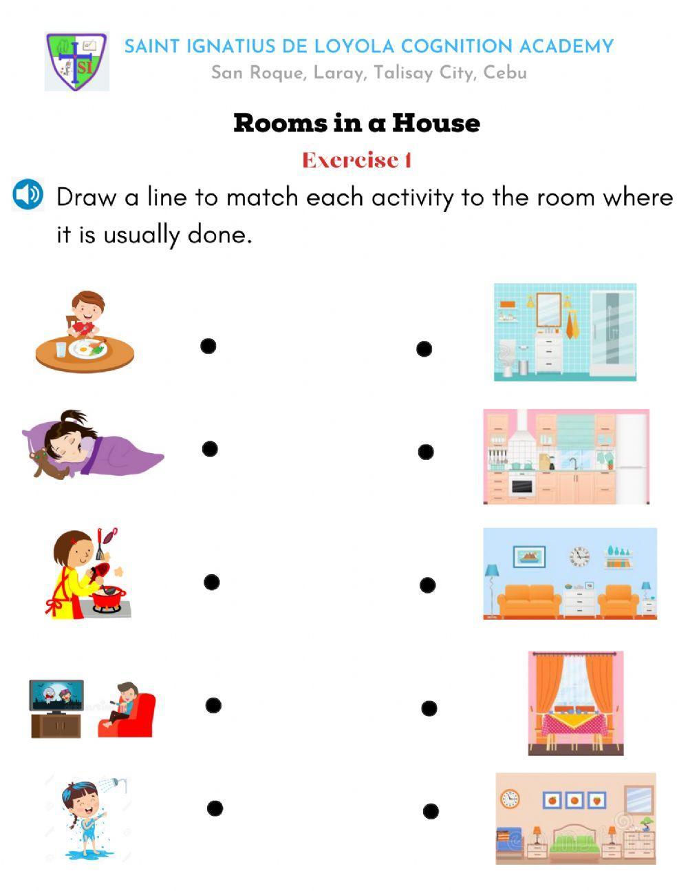 Rooms in a House Exercise 1