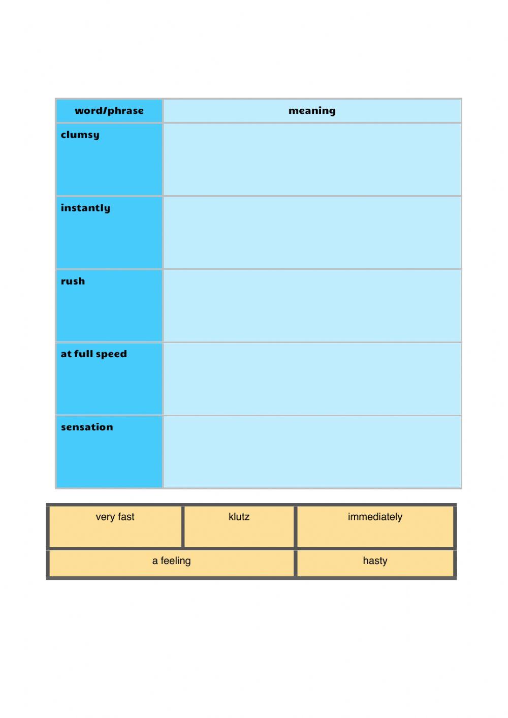 Vocabulary workbook p1 Part D