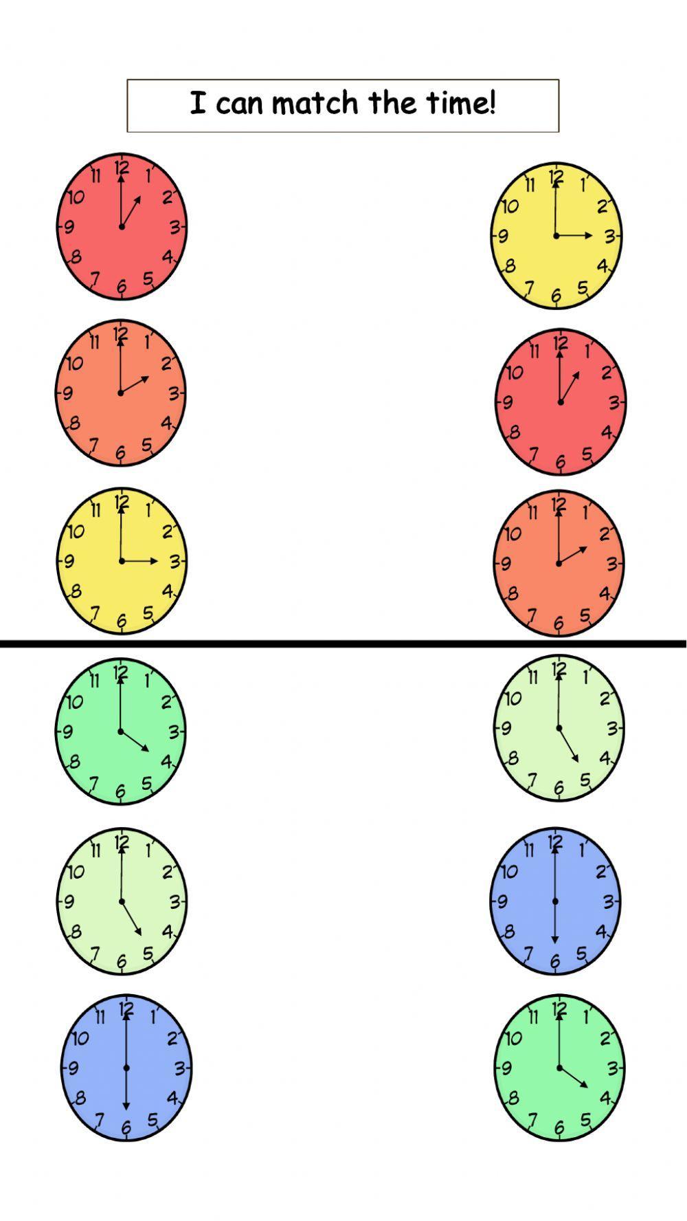 Matching Analog Clocks 1