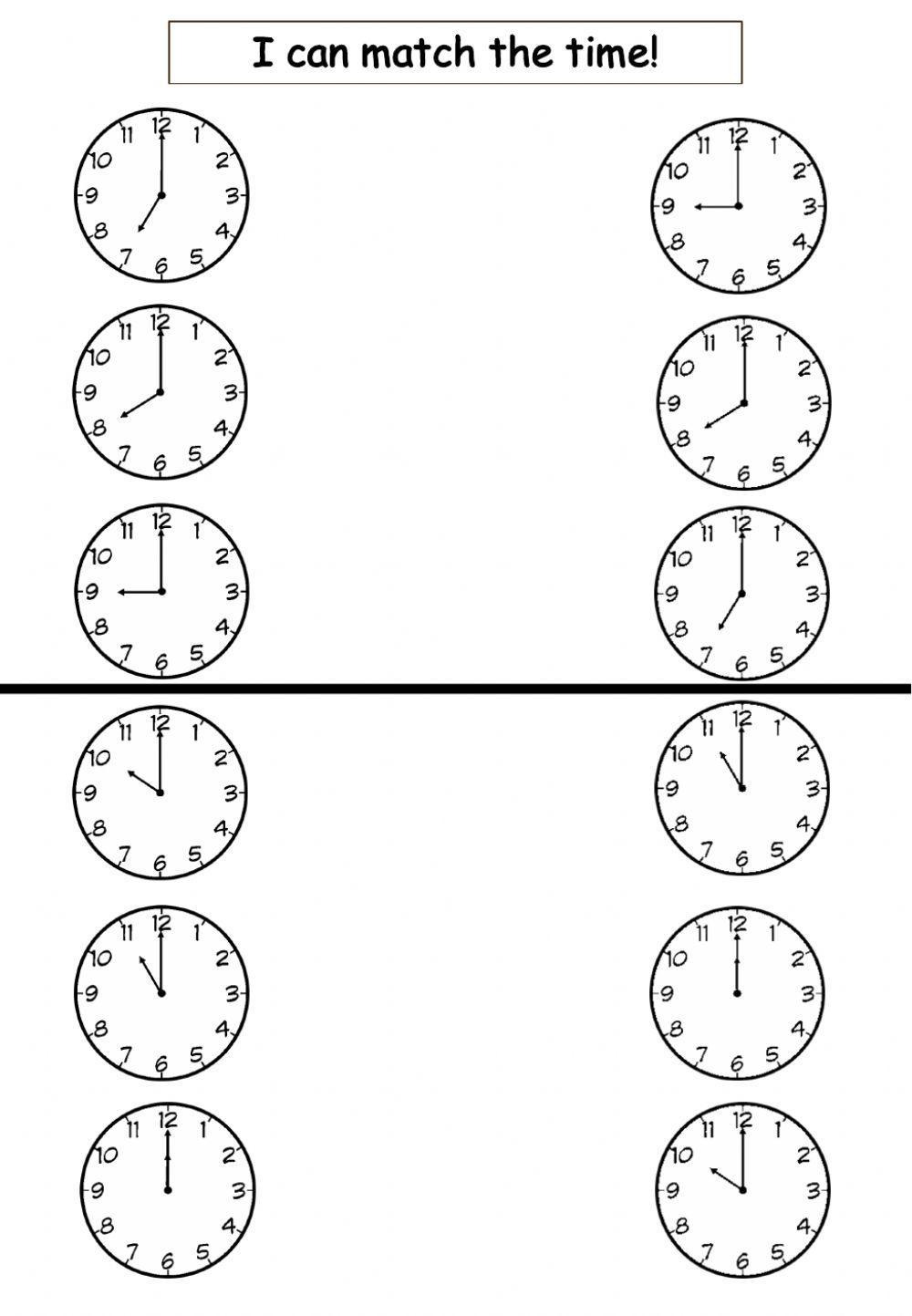 Matching Analog Clocks 2 BW