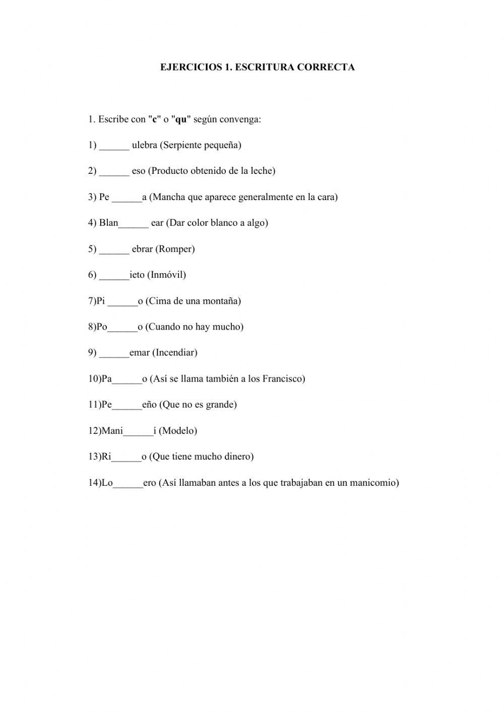 Ortografía correcta