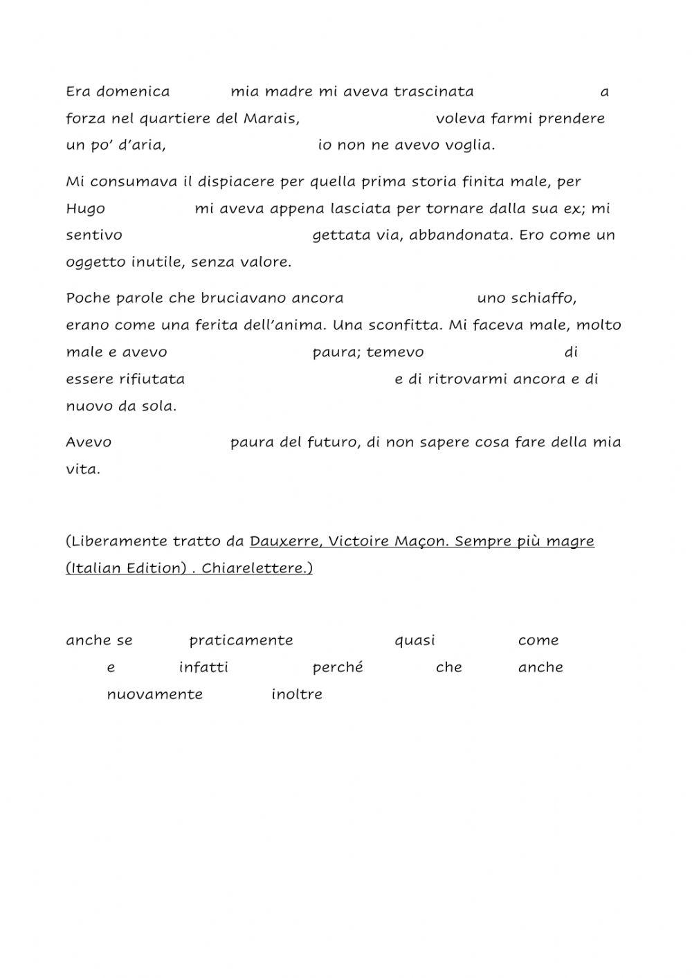 parole gancio esercizio 1