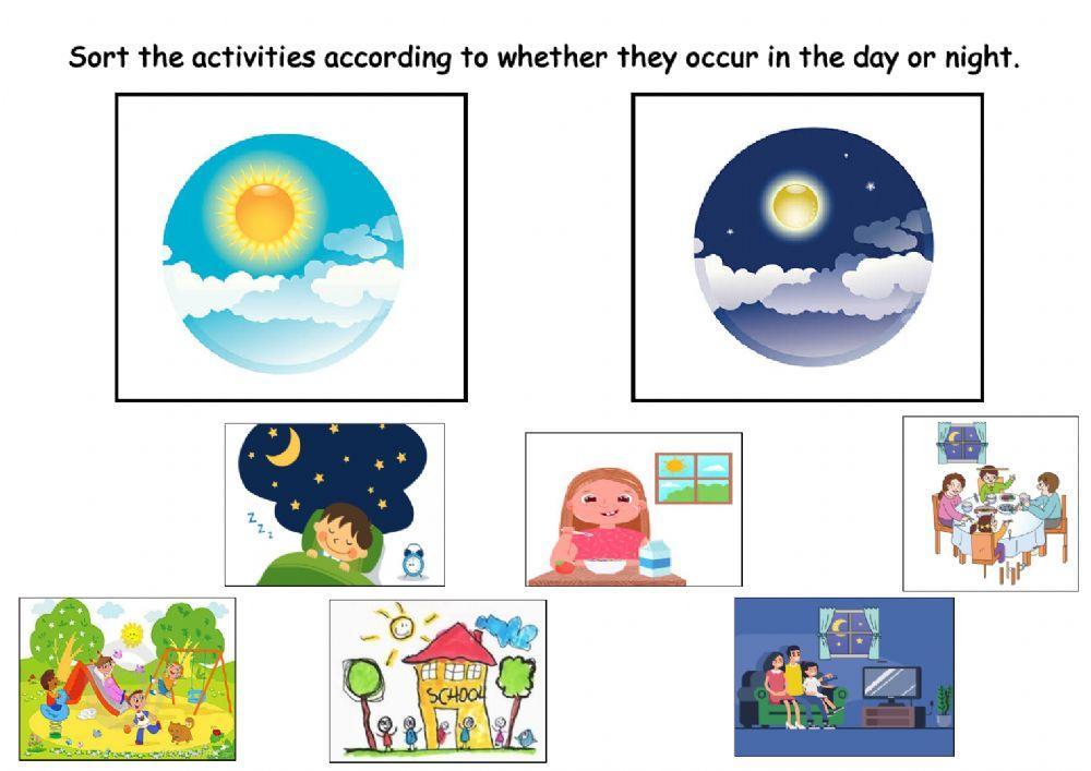 Day and Night Activities Sorting