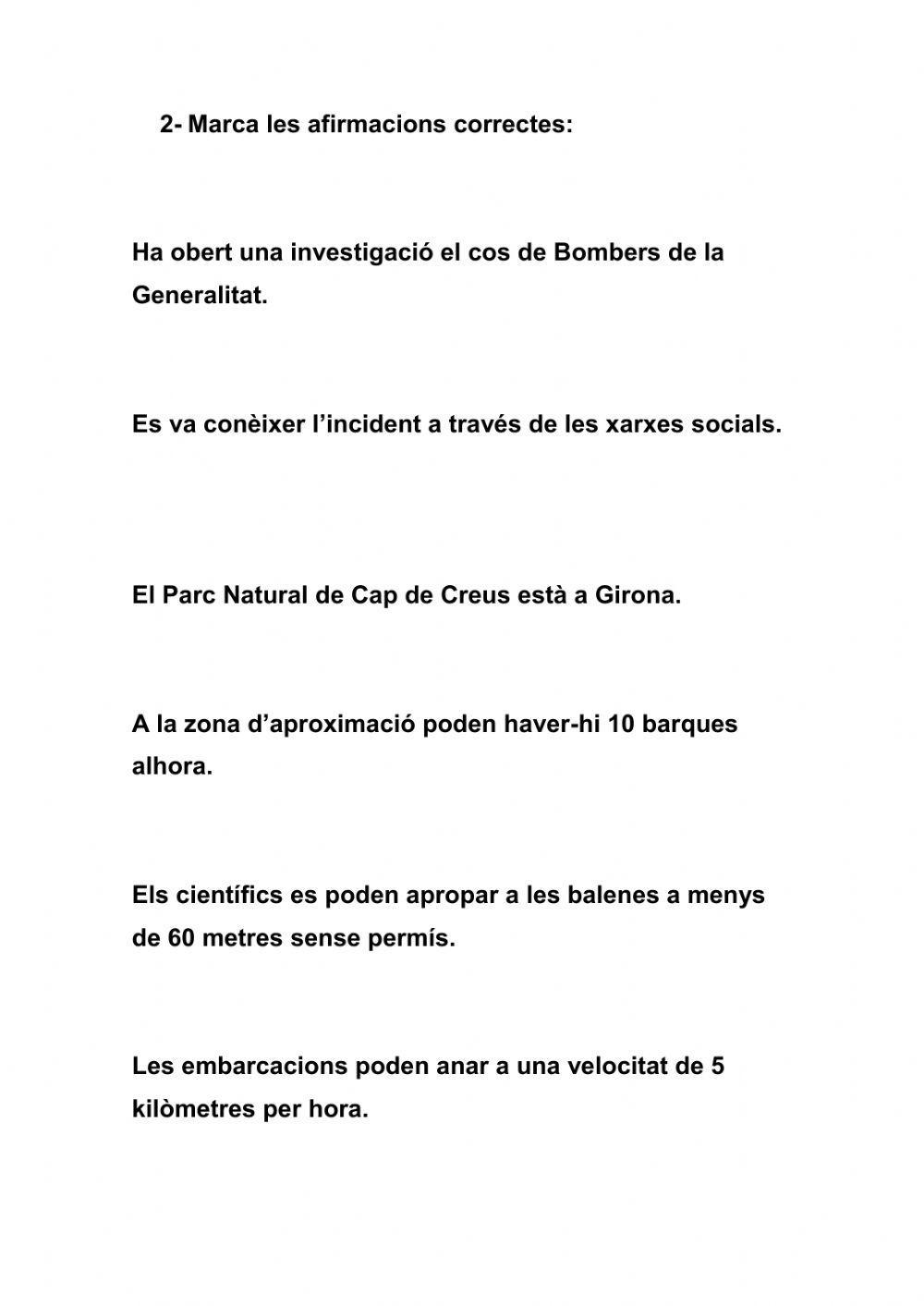 La notícia: les balenes