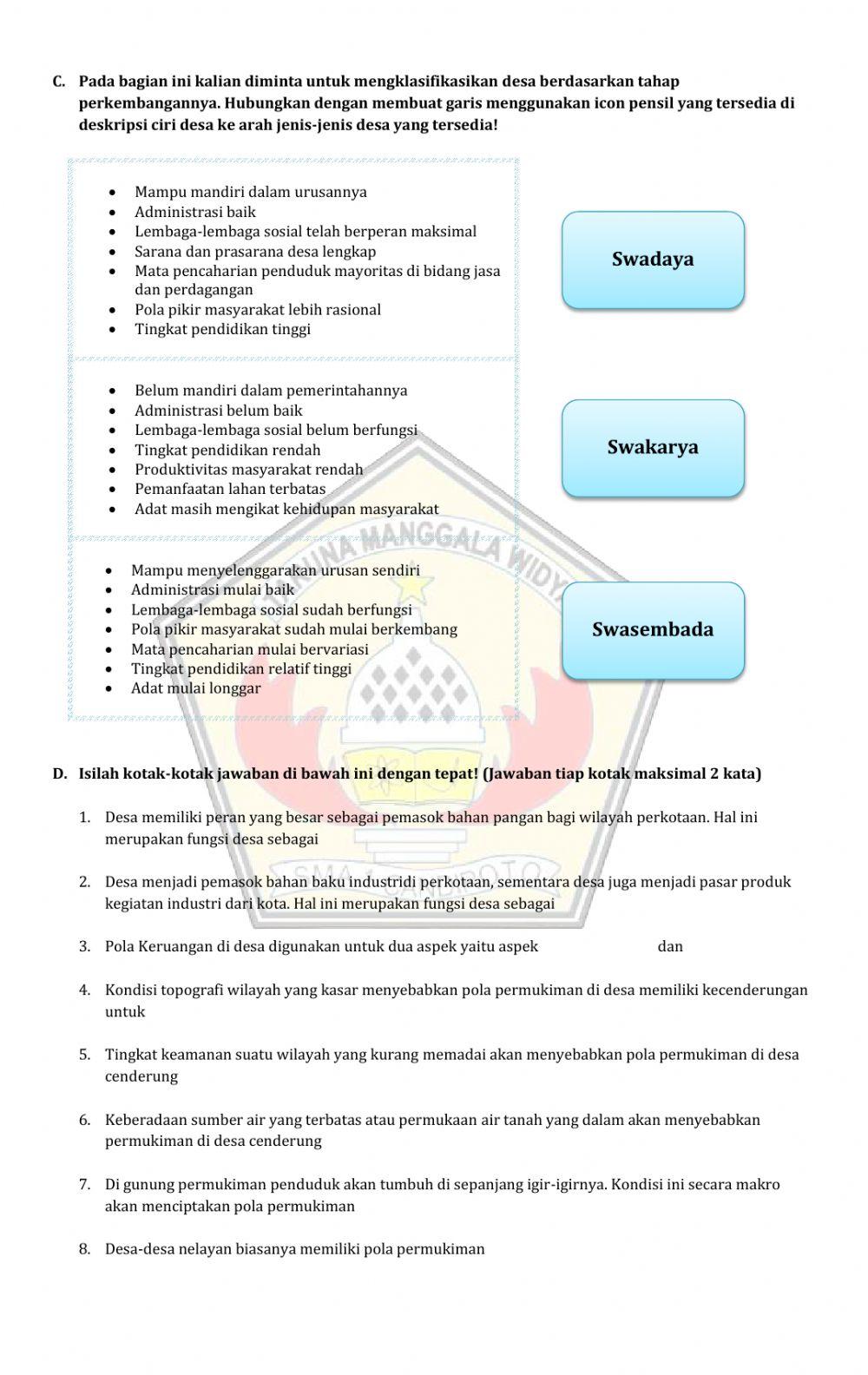 Pengertian dan Pola Keruangan Desa