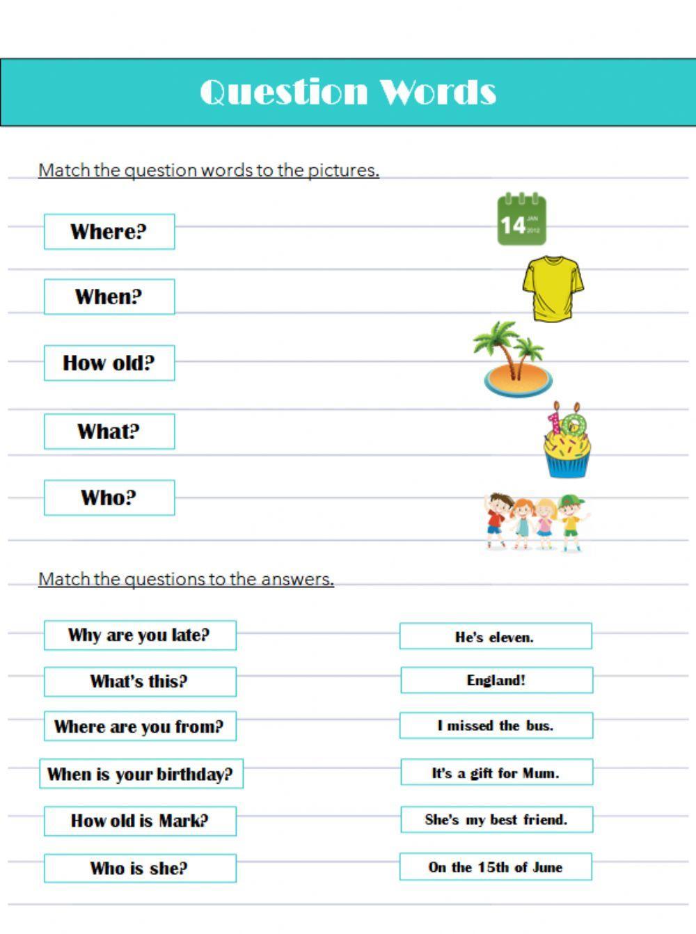 Question Words (pre-A1) Question Words (pre-A1)