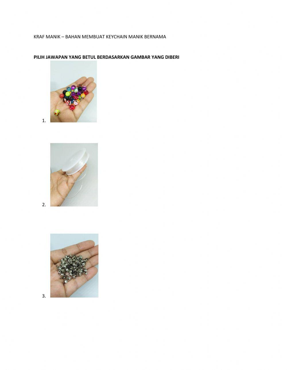 Bahan untuk membuat keychain manik bernama