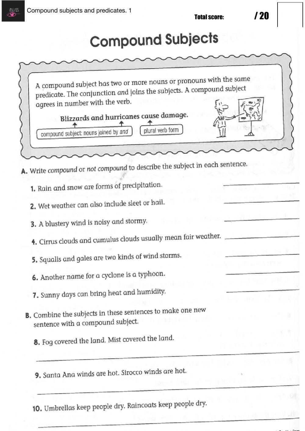 Compound subjects and predicates. 1