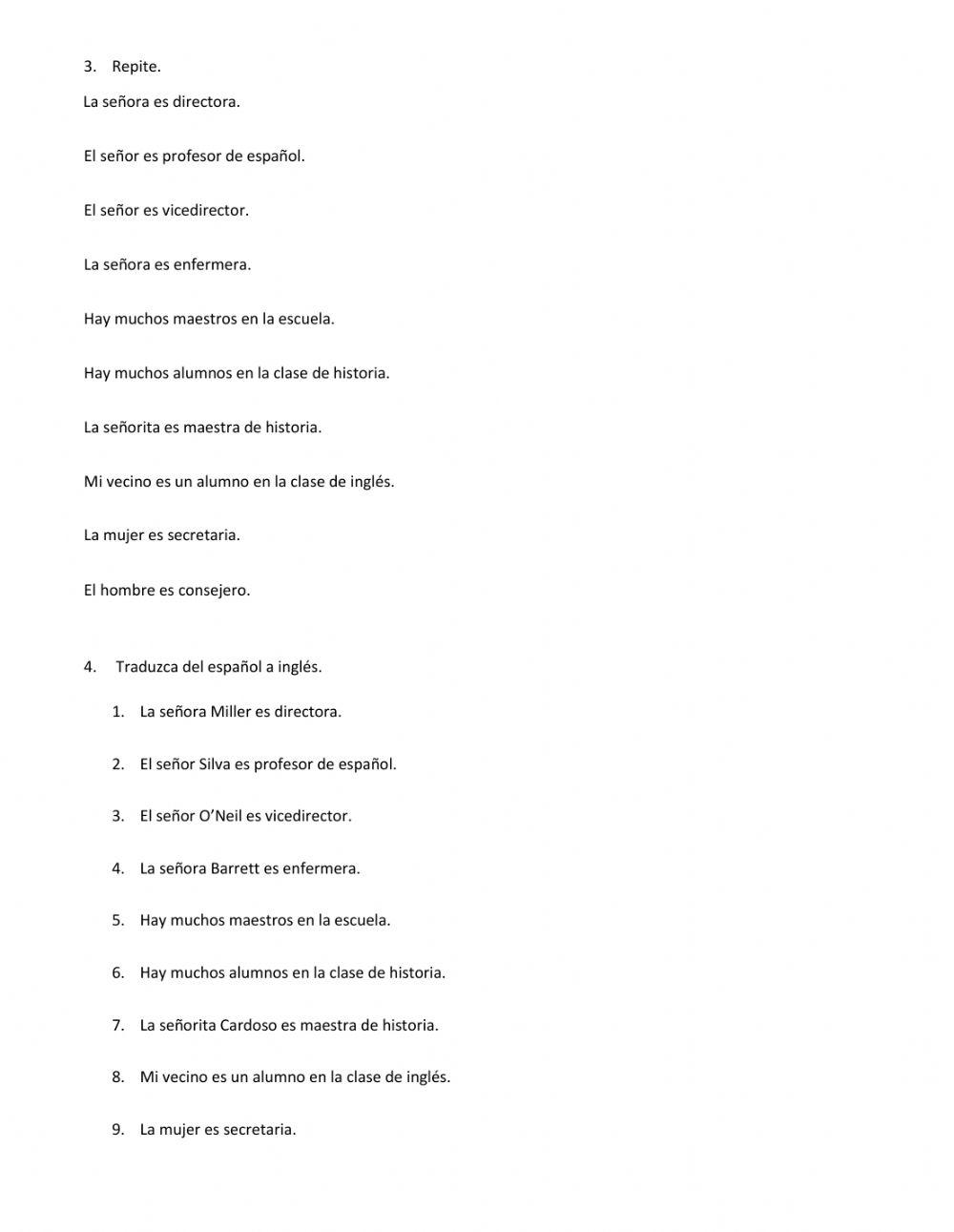 Personas en la escuela