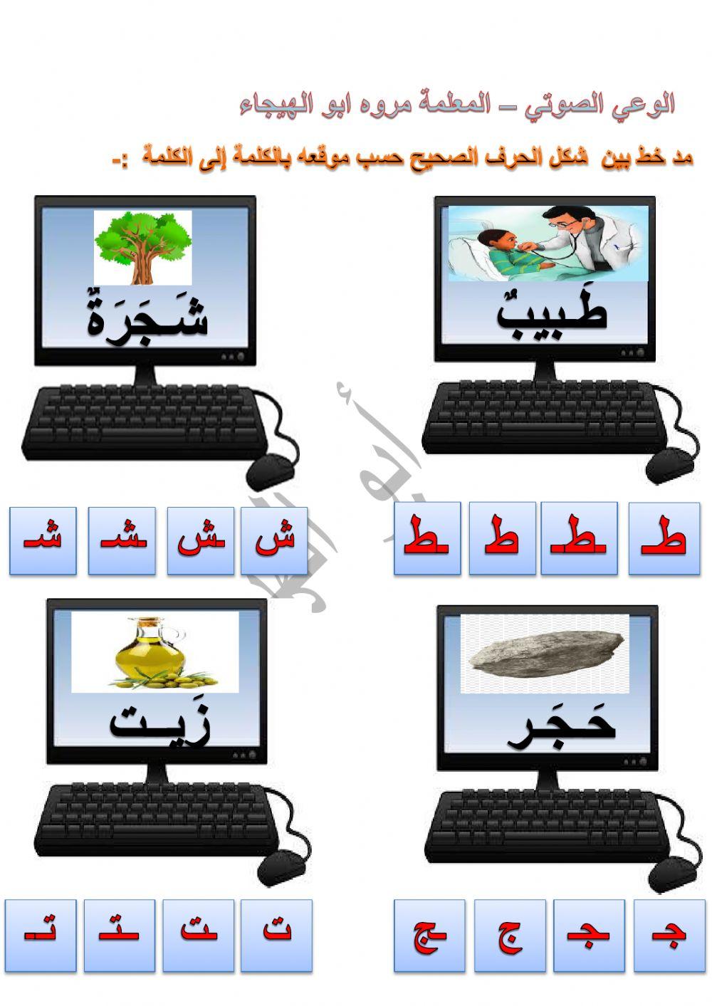 شكل الحرف حسب موقعه في الكلمة