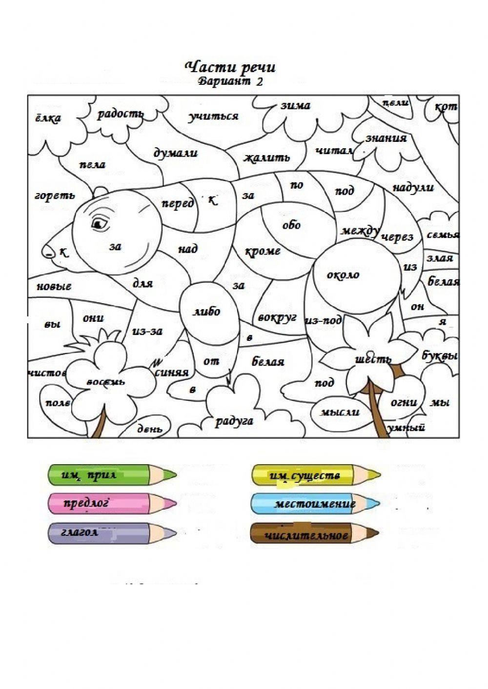 Изучение частей речи в 2-3х классах