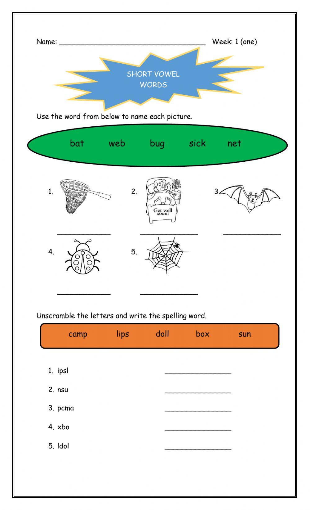 Short Vowels - Spelling