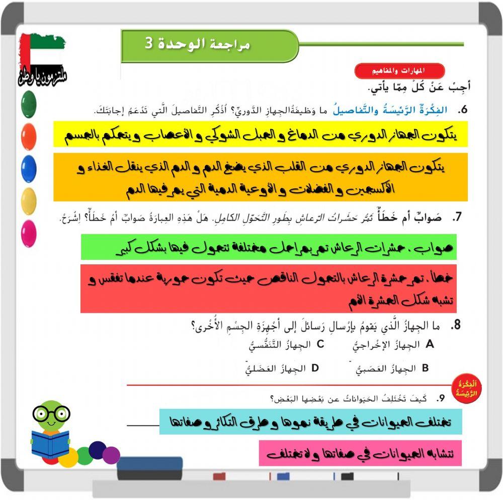 مراجعة وحدة مملكة الحيوان - الصف الرابع