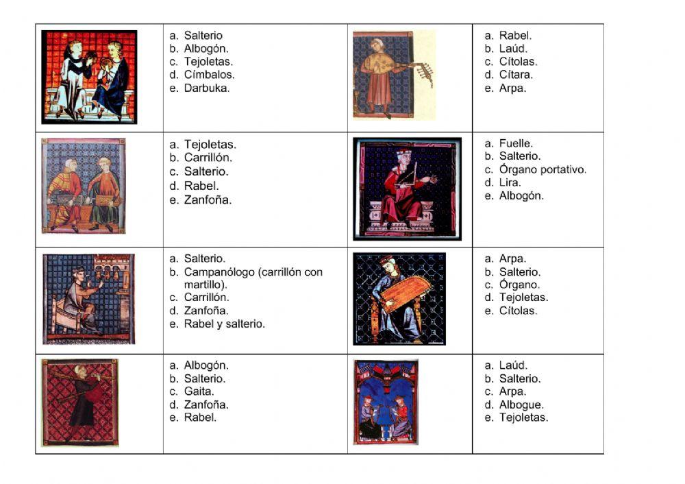 Instrumentos musicales - Cantigas - Edad Media