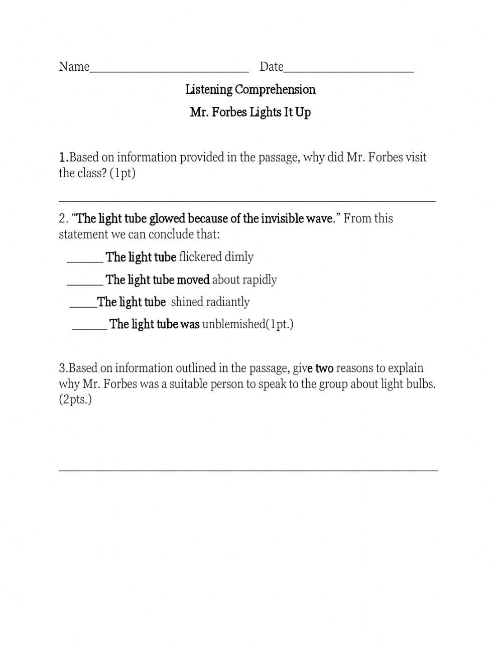 Mr. Forbes Lights  It Up