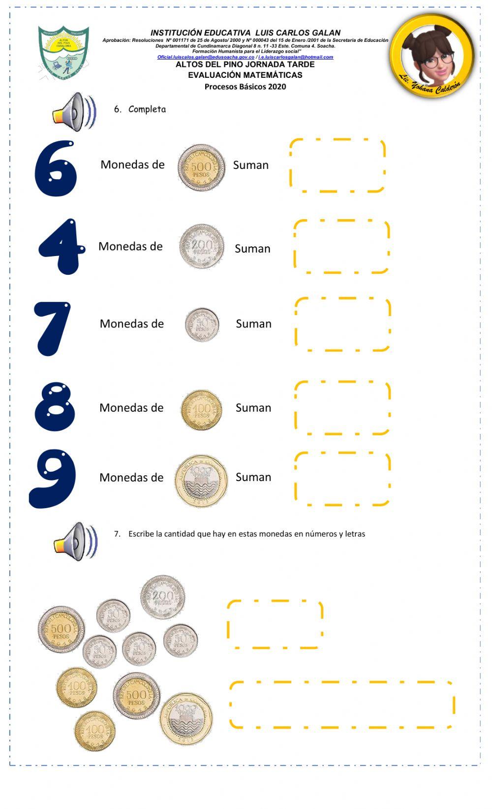 Evaluación de Matemáticas