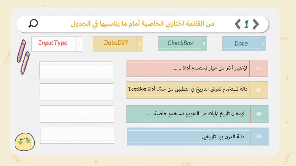 ورقة تدريب حساب العمر