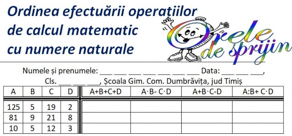 Ordinea efectuării operațiilor fără paranteze 2