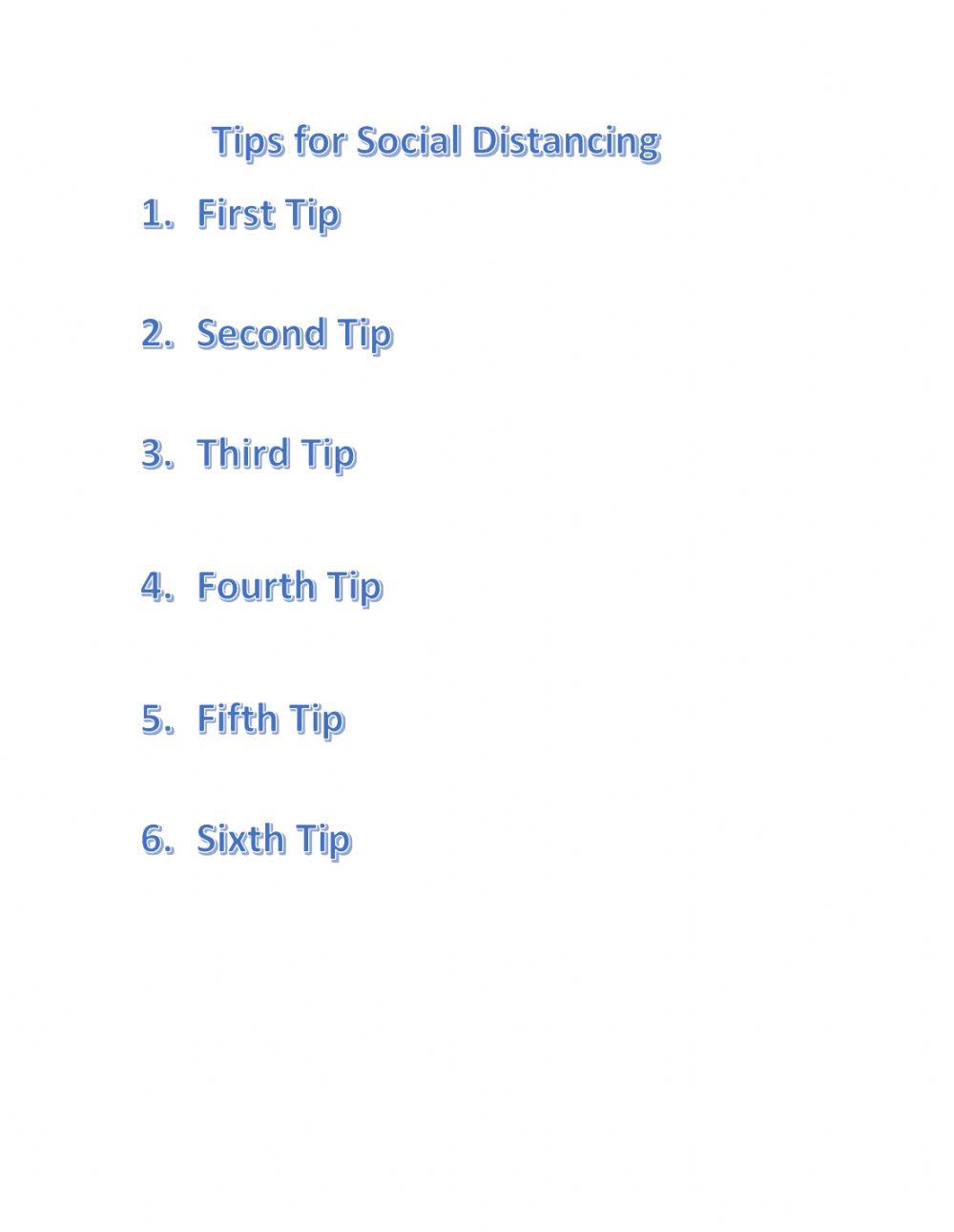 Tips for social distancing