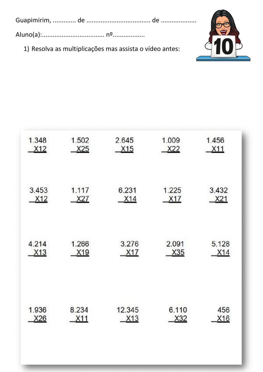 Multiplicação por dois algarismos