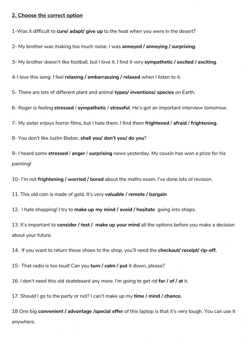 Online lesson 29 - Written Test October